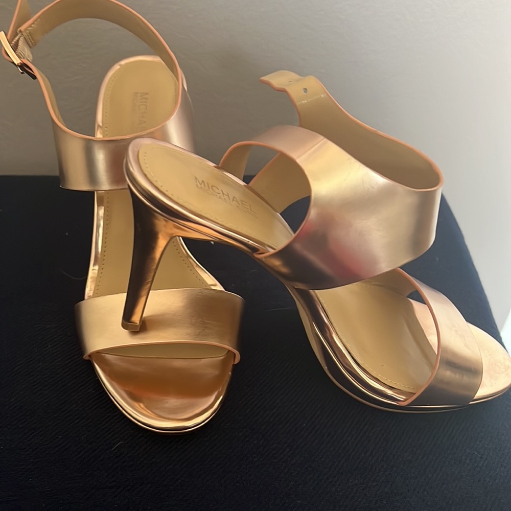 Michael Kors rose gold sandals